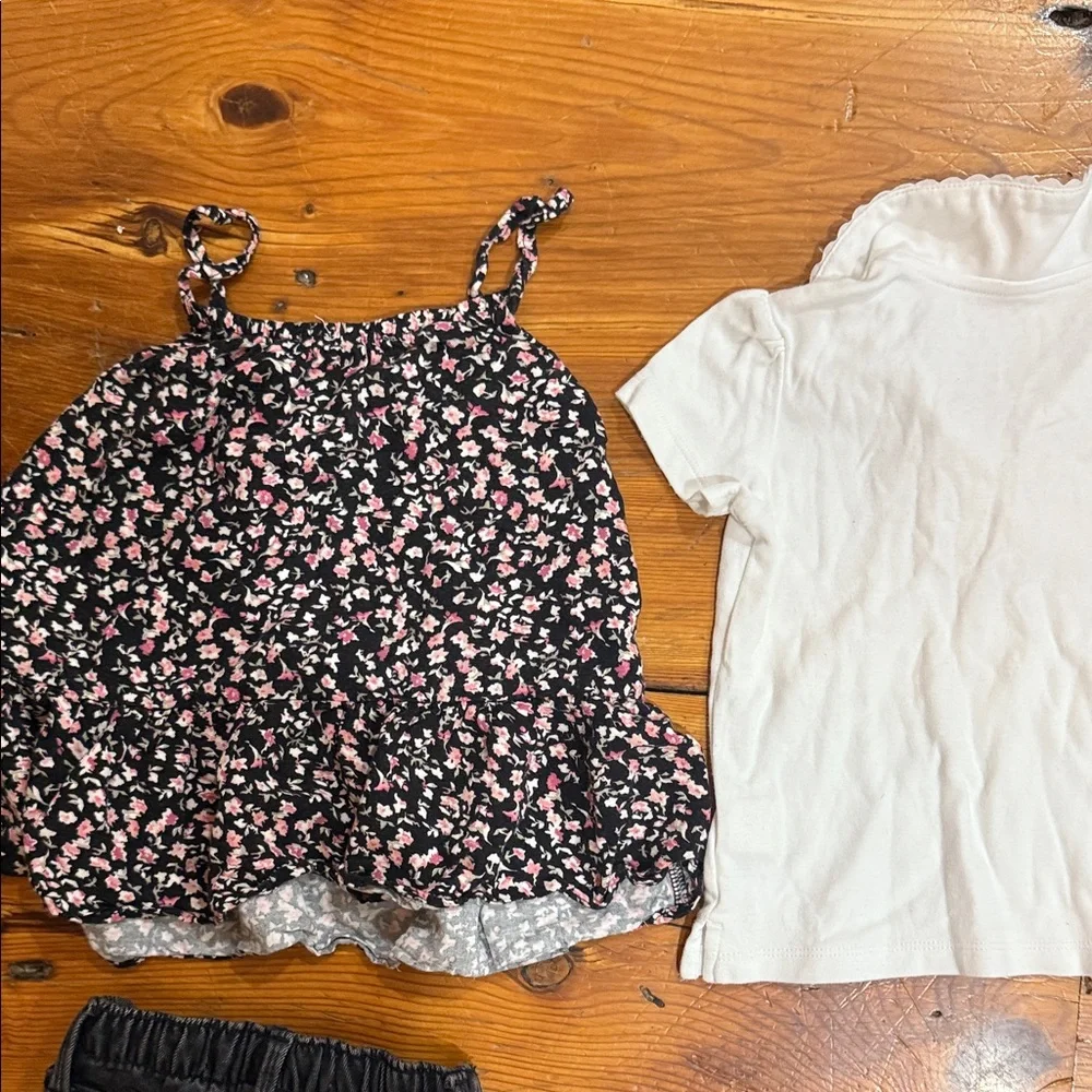 Bundle of Toddler Girl Kids Clothing with Floral Tops and Pants Size 2T